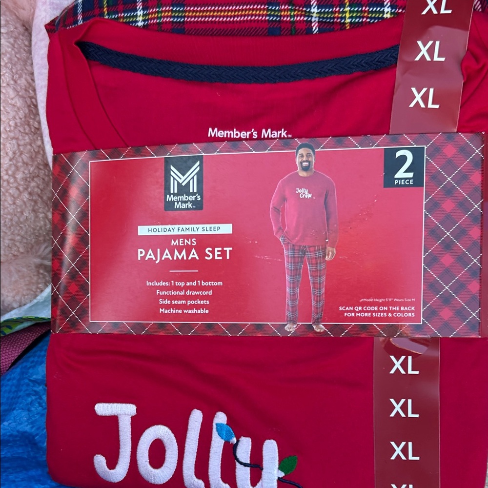 Member's Mark Men's Red Jolly Pajama Set - XL